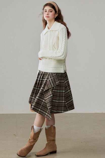 Lapel Wool Knit Top