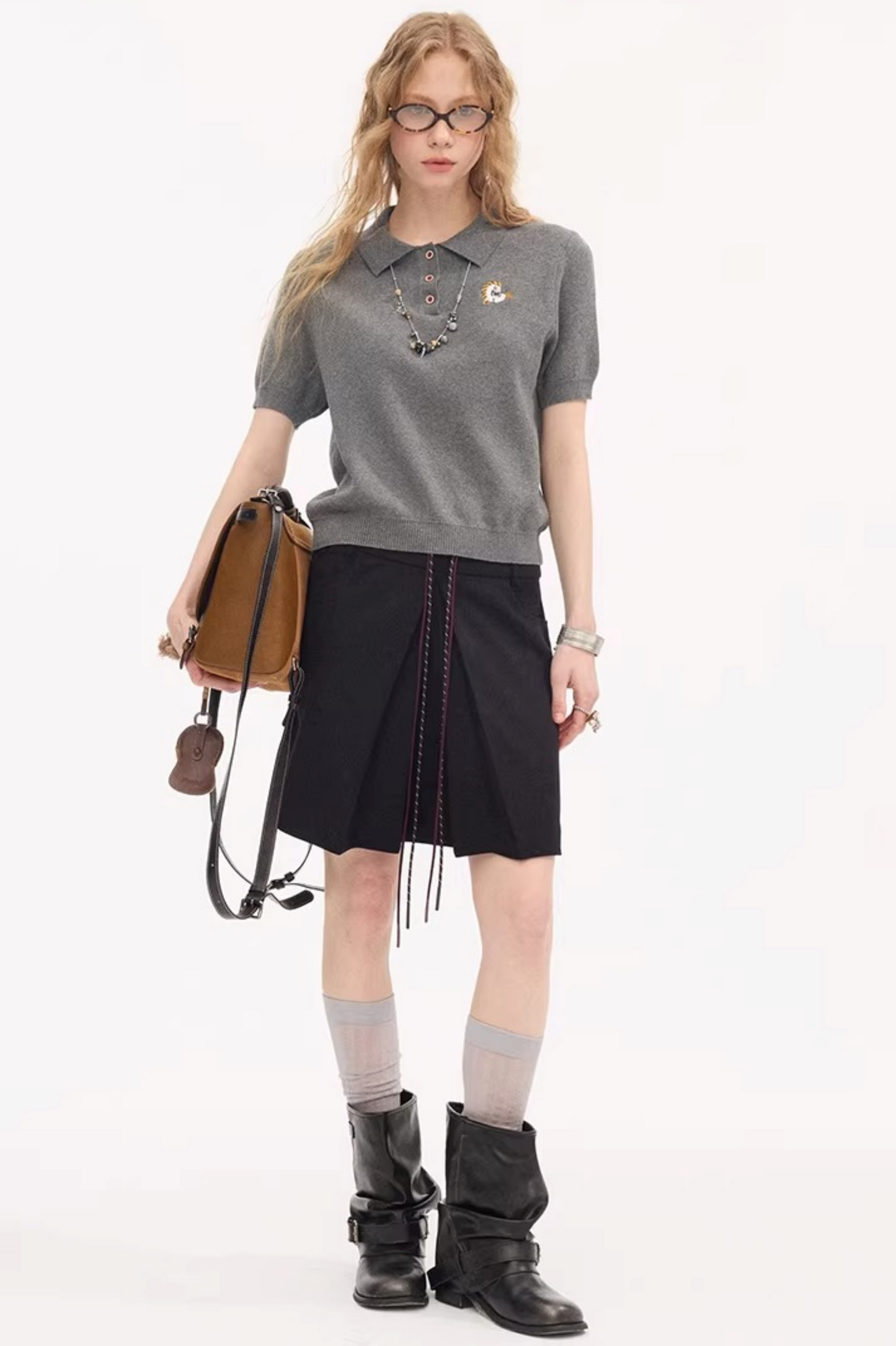 Braided Pony Knit T-Shirt Set-Up