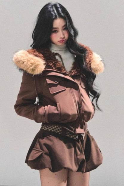 Winter Plush Hooded Coat