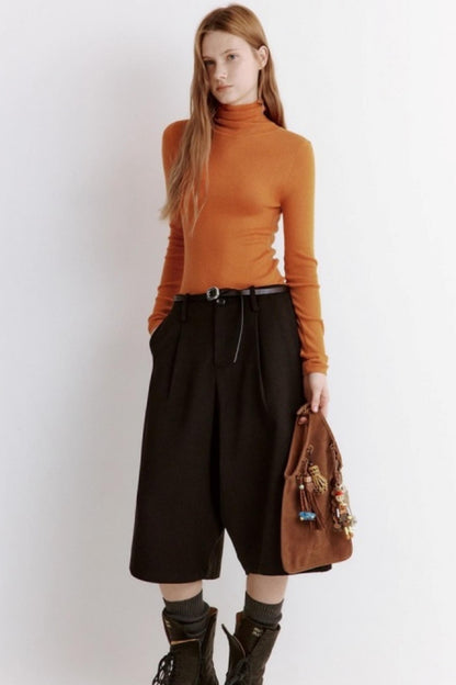 High Neck Slim Knitted Sweater