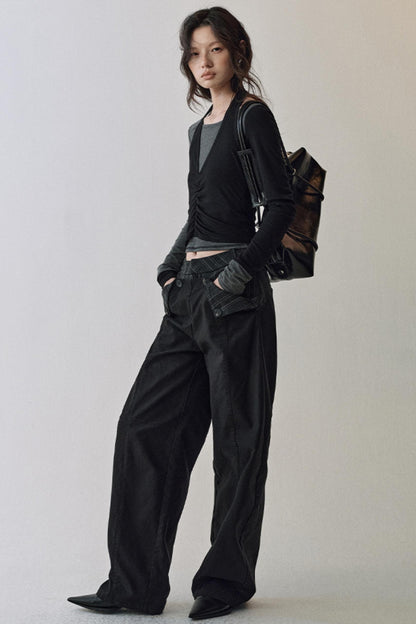 Yuan Boundary Double Waist Pants