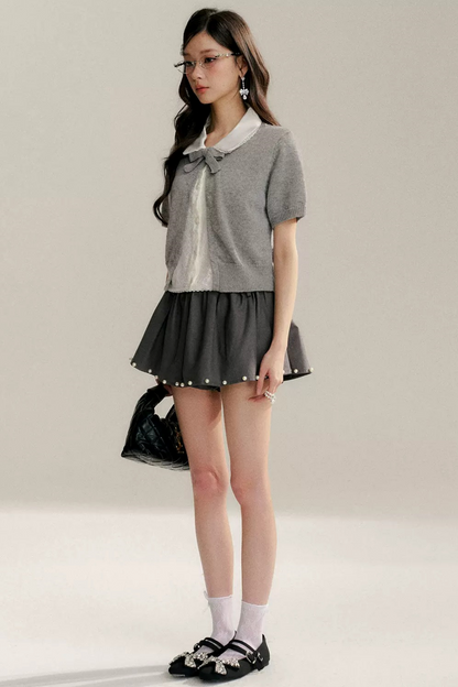 아카데미 돌 칼라 니트 세트업