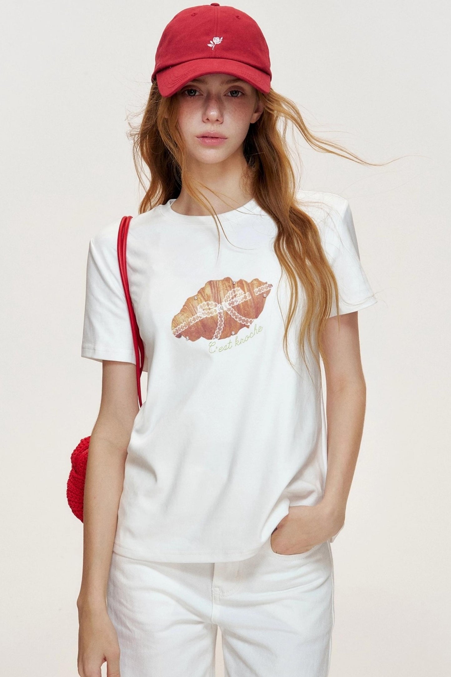 Croissant Lace Short Sleeve T-Shirt