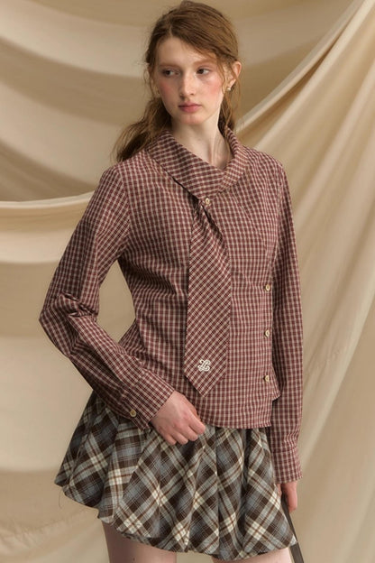 Relaxed Diagonal Plaid Shirt