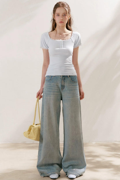French Lace Slim Fit Top