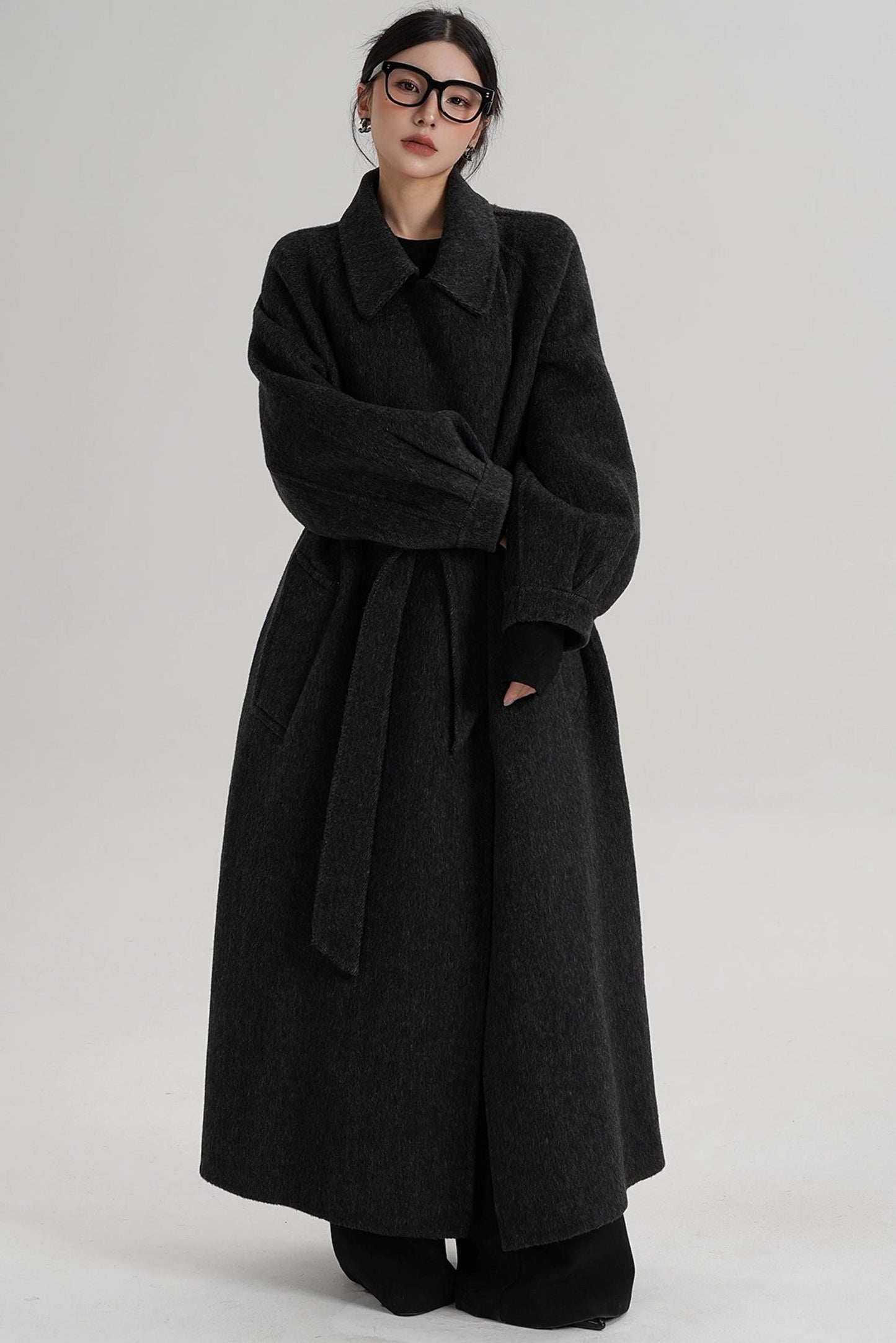 Temperament Back Slit Wool Coat