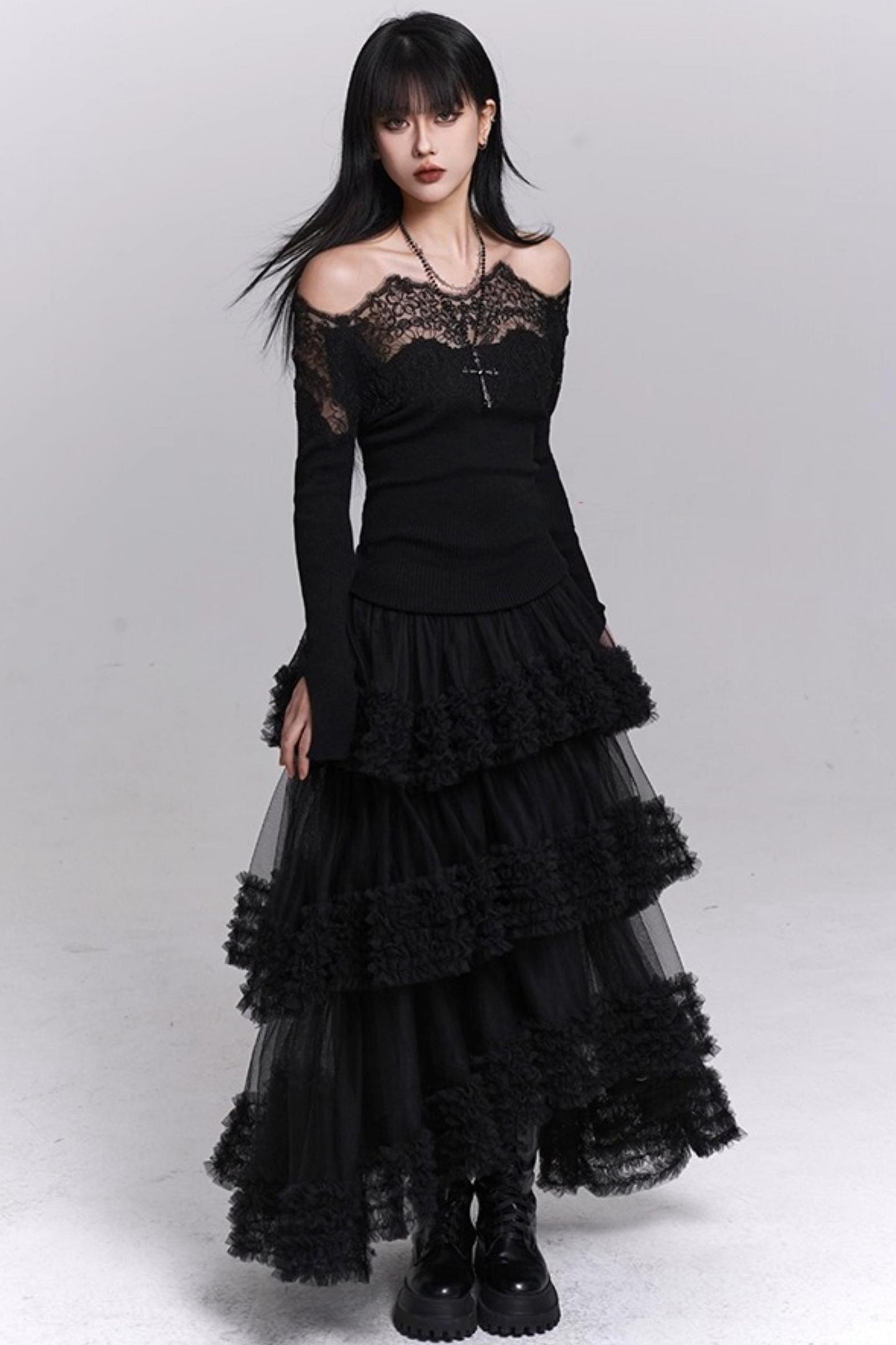 Brown Fluffy Cake Skirt