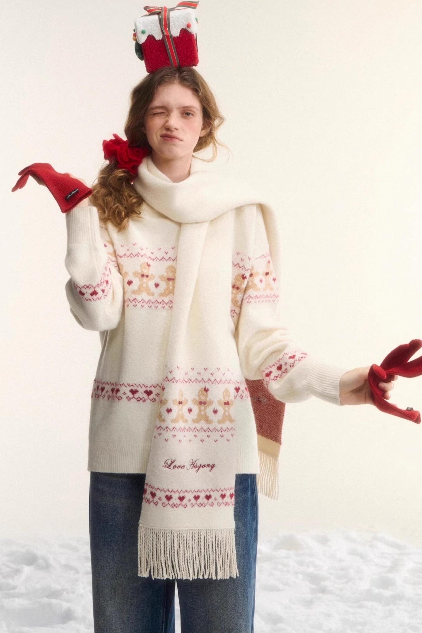 Gingerbread Man Fair Isle Sweater Set