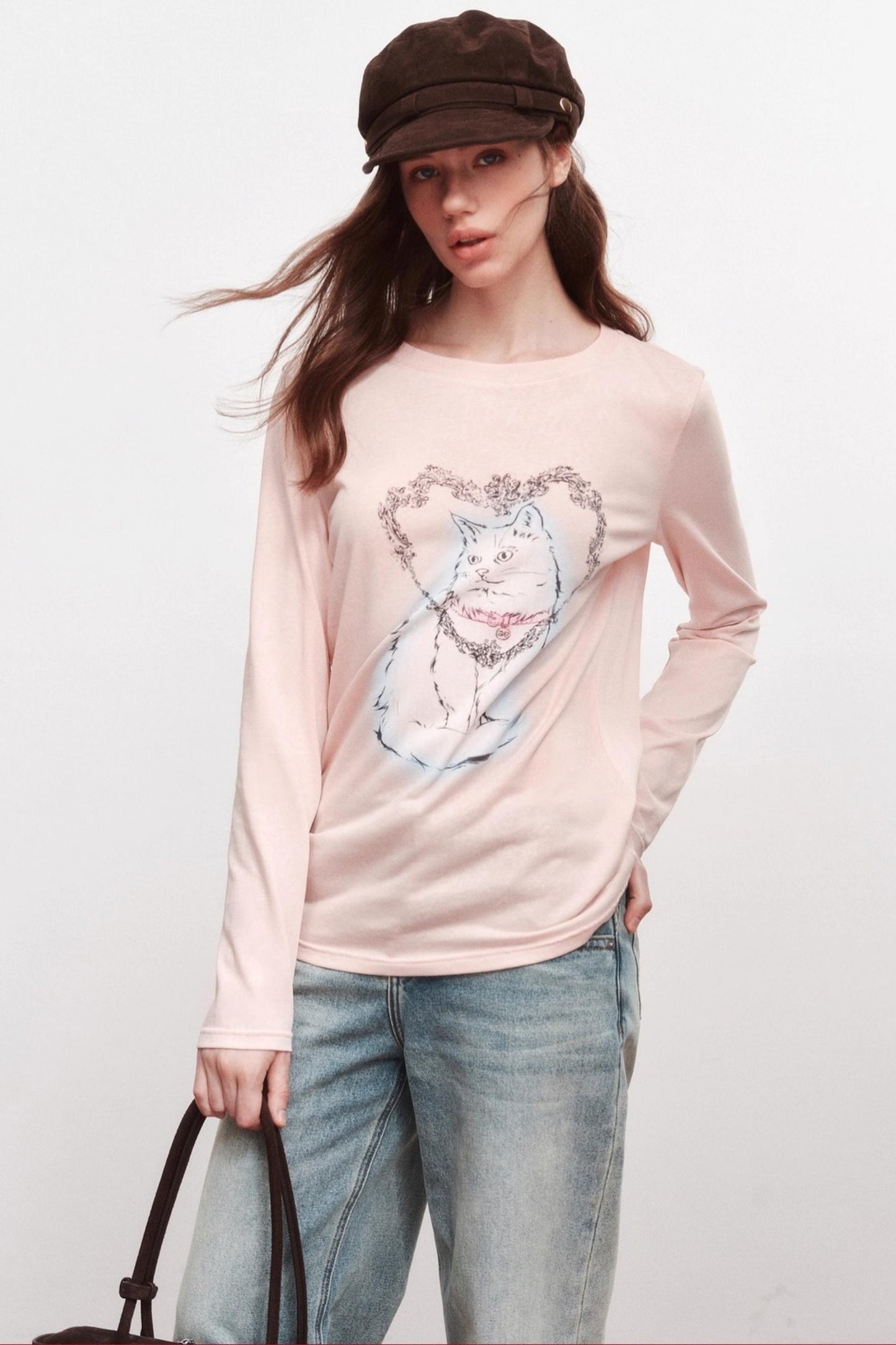 Love Cat Long-Sleeved T-Shirt