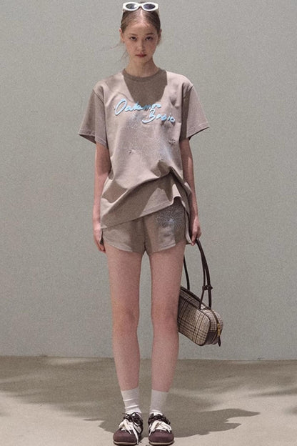 Cotton Lounge Top Shorts Set-Up