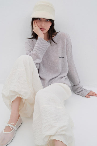 Glitter Wool Blend Knit Top