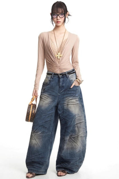 Lace Splicing V-Neck Top