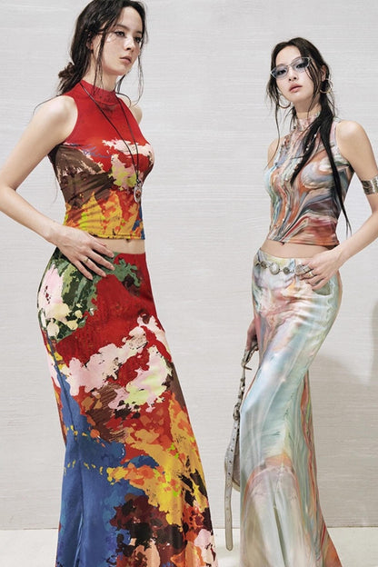 Original Moon Sea Vest Skirt Set