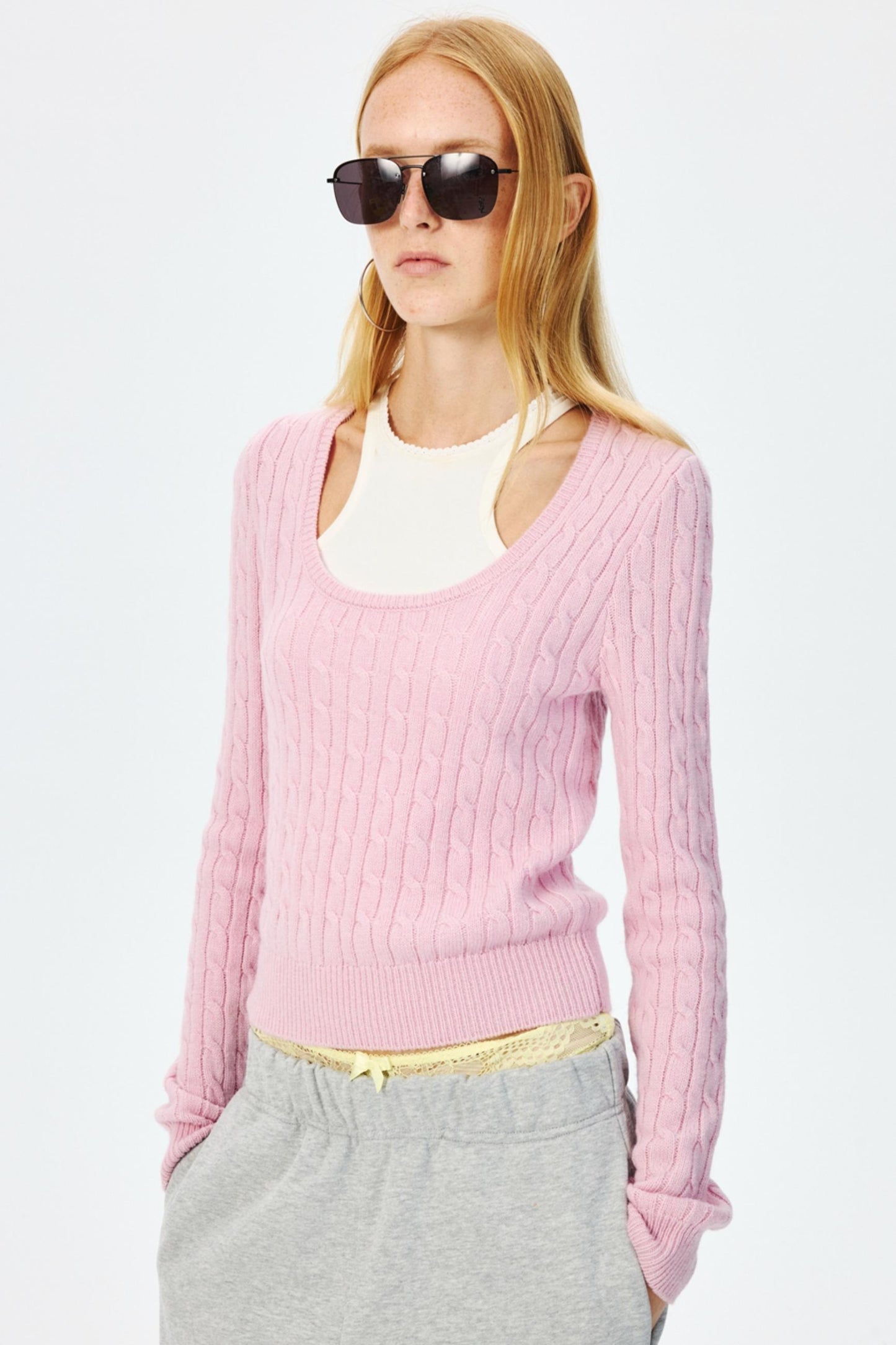 Wool Cropped Slim Fit Top