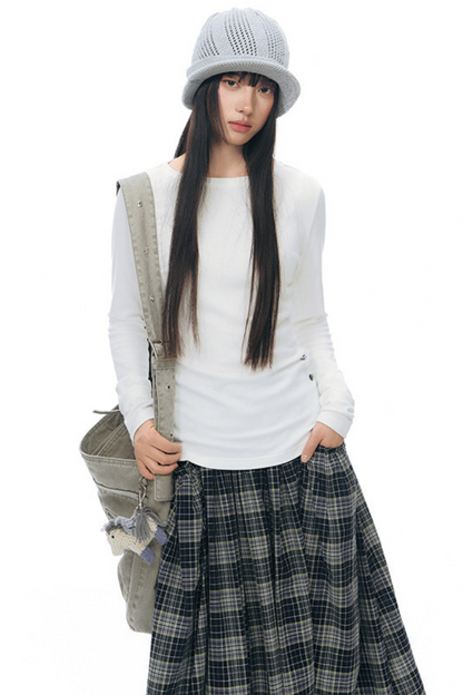 Decorative Button Layered Top