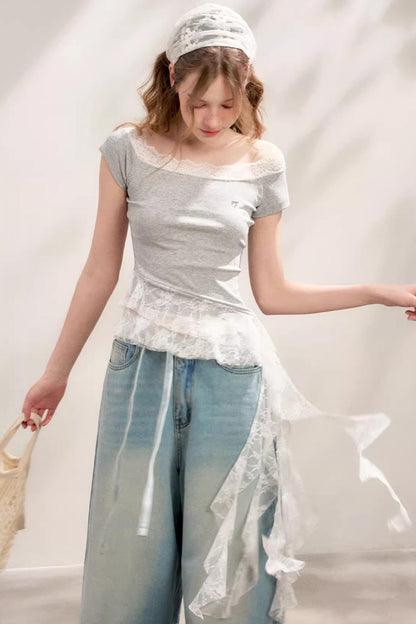 Lace Peplum Tee