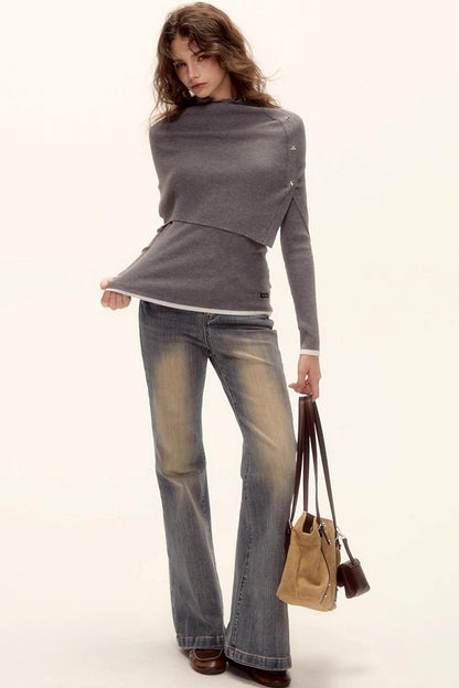 Wool Color-Block Top Set