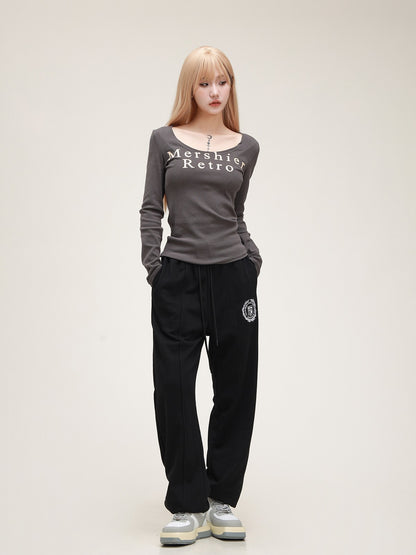 American embroidered leggings pants