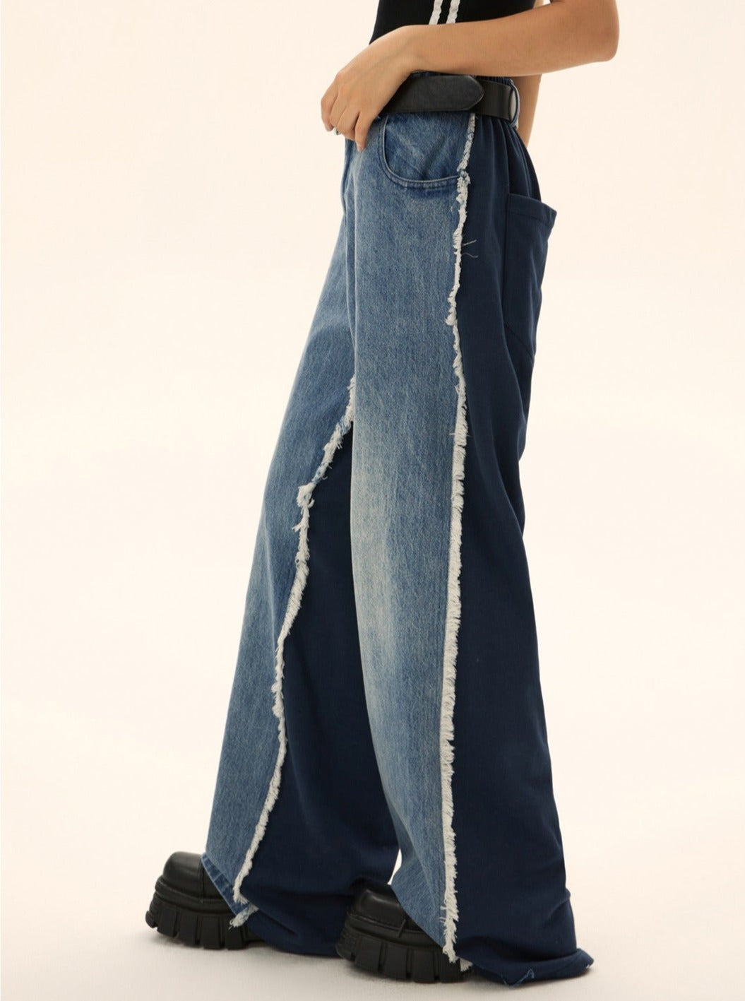 American retro wide-leg jeans pant