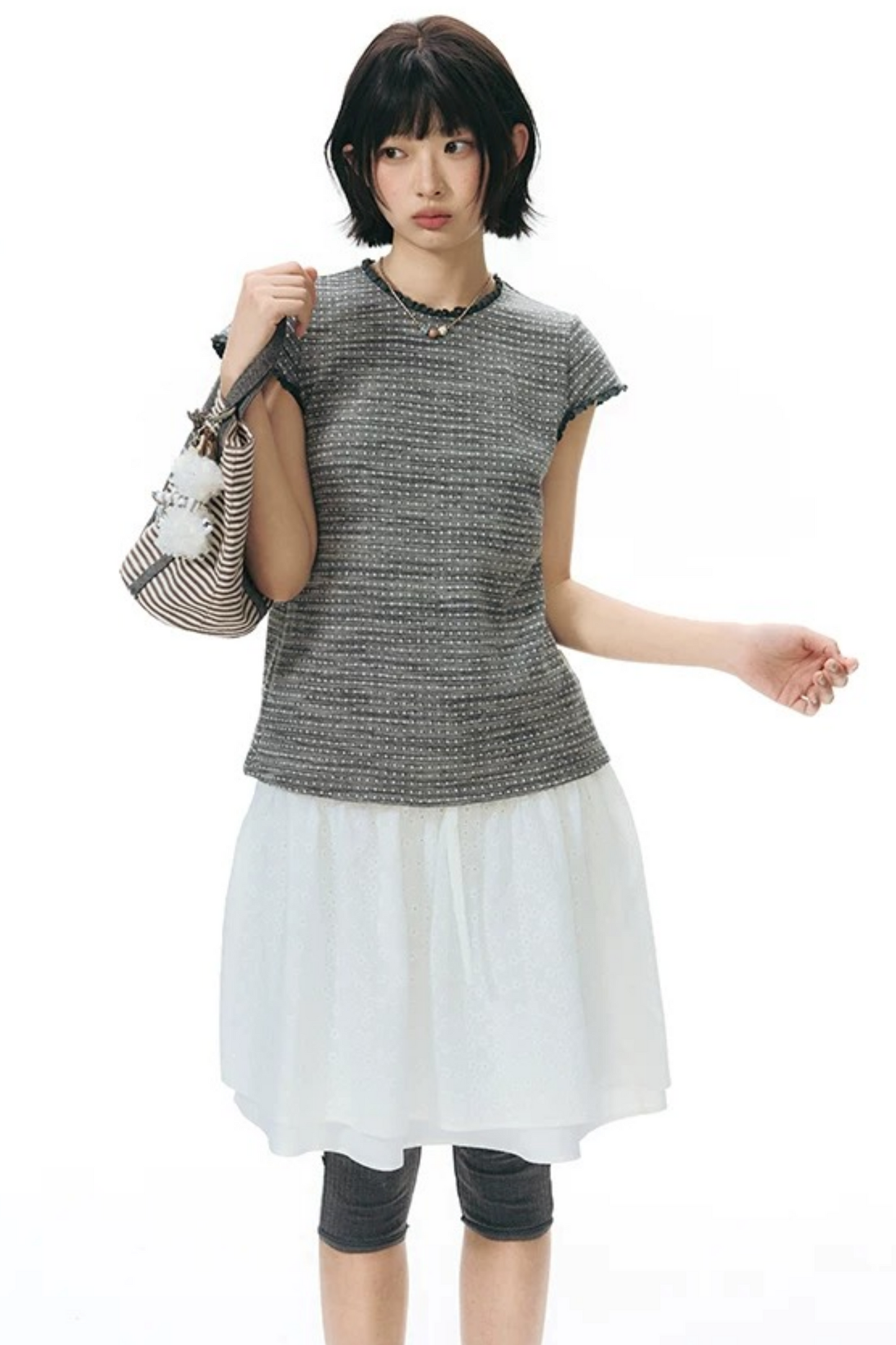 Double-Layered Puff A-Line Skirt