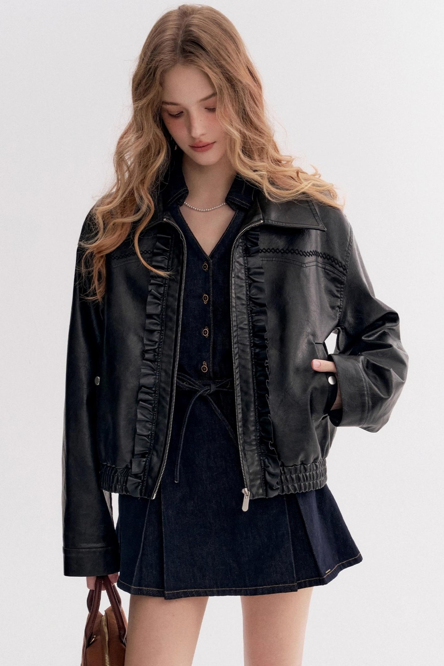 Lazy Cotton V-Neck Denim A-Line Dress