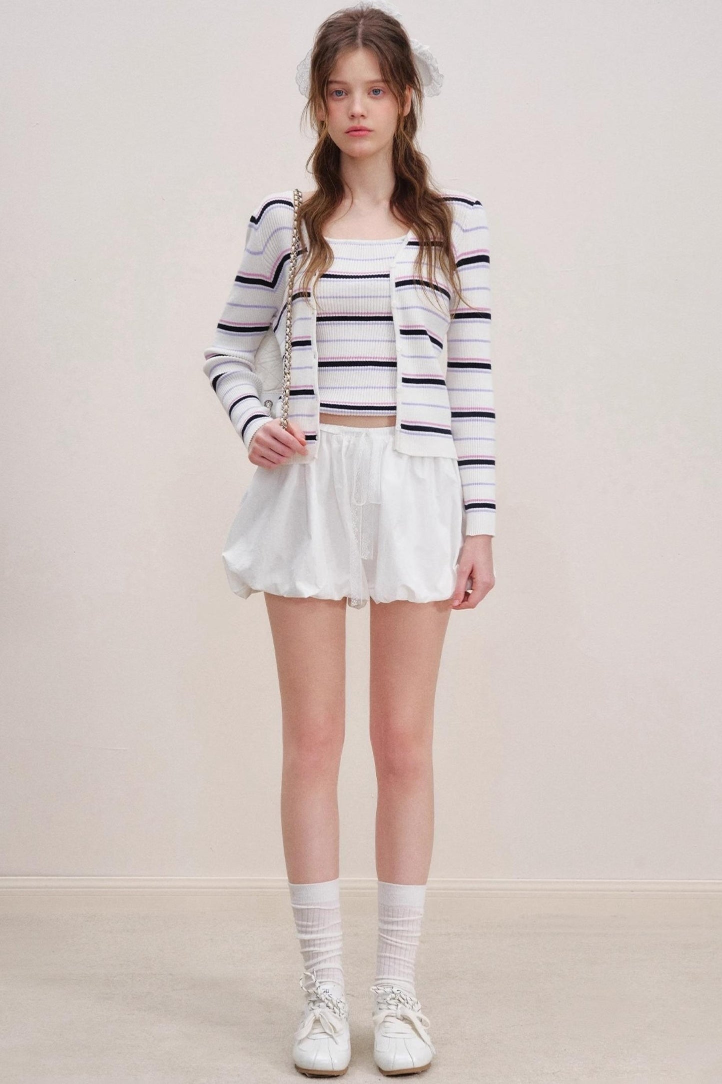 Striped Knit Cardigan Set