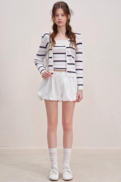 Striped Knit Cardigan Set