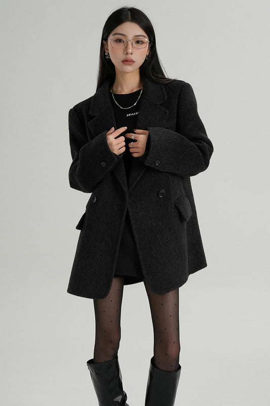 Hepburn Collar Wool Cashmere Blazer