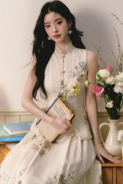 Sequin Embroidered Chinese Skirt