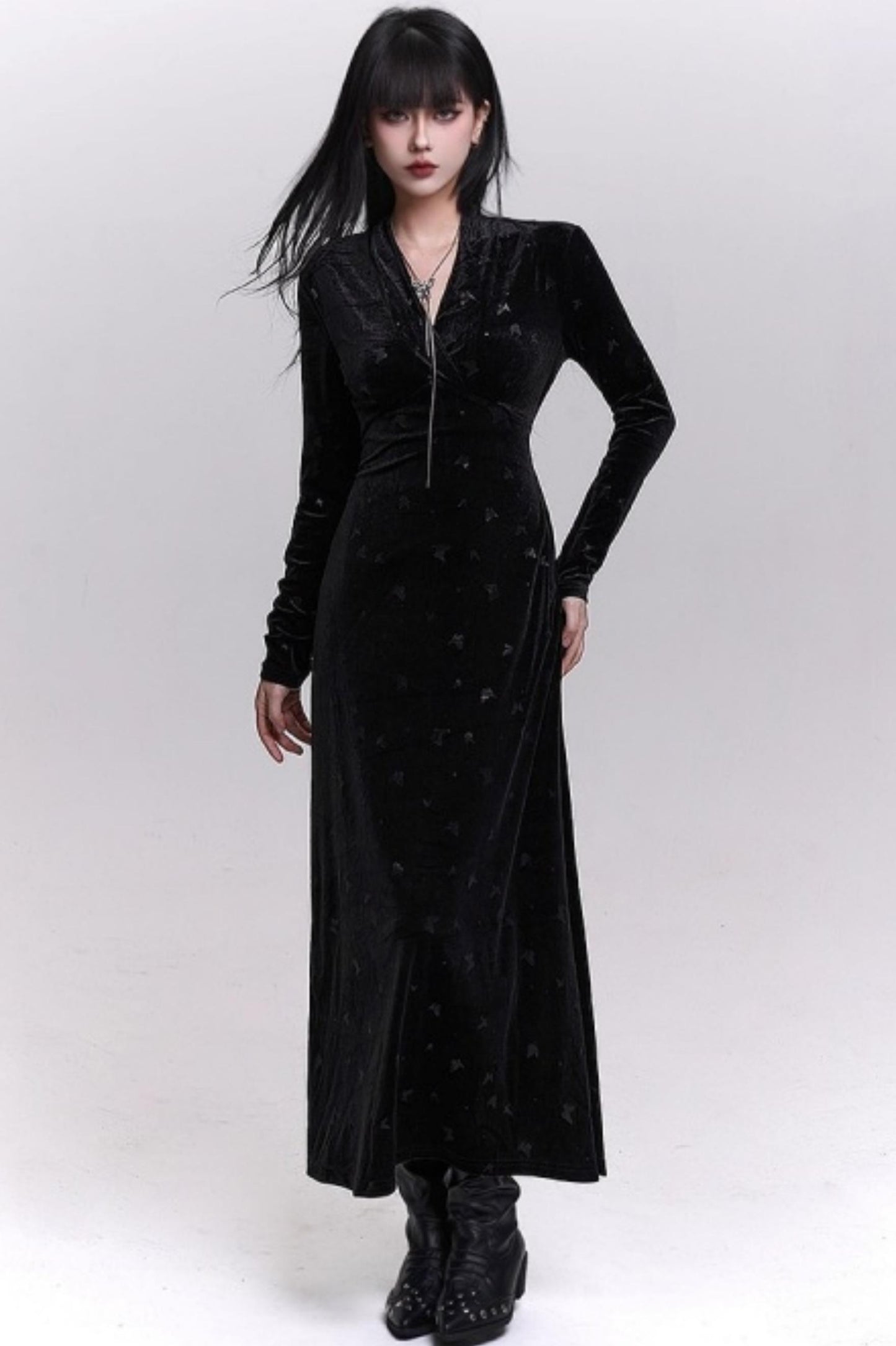 Black Velvet Butterfly Dress