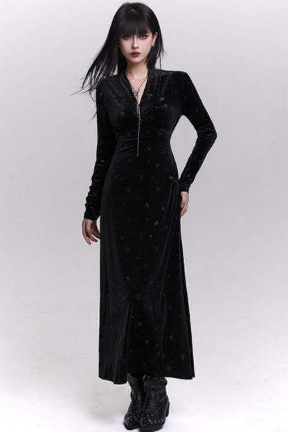 Black Velvet Butterfly Dress