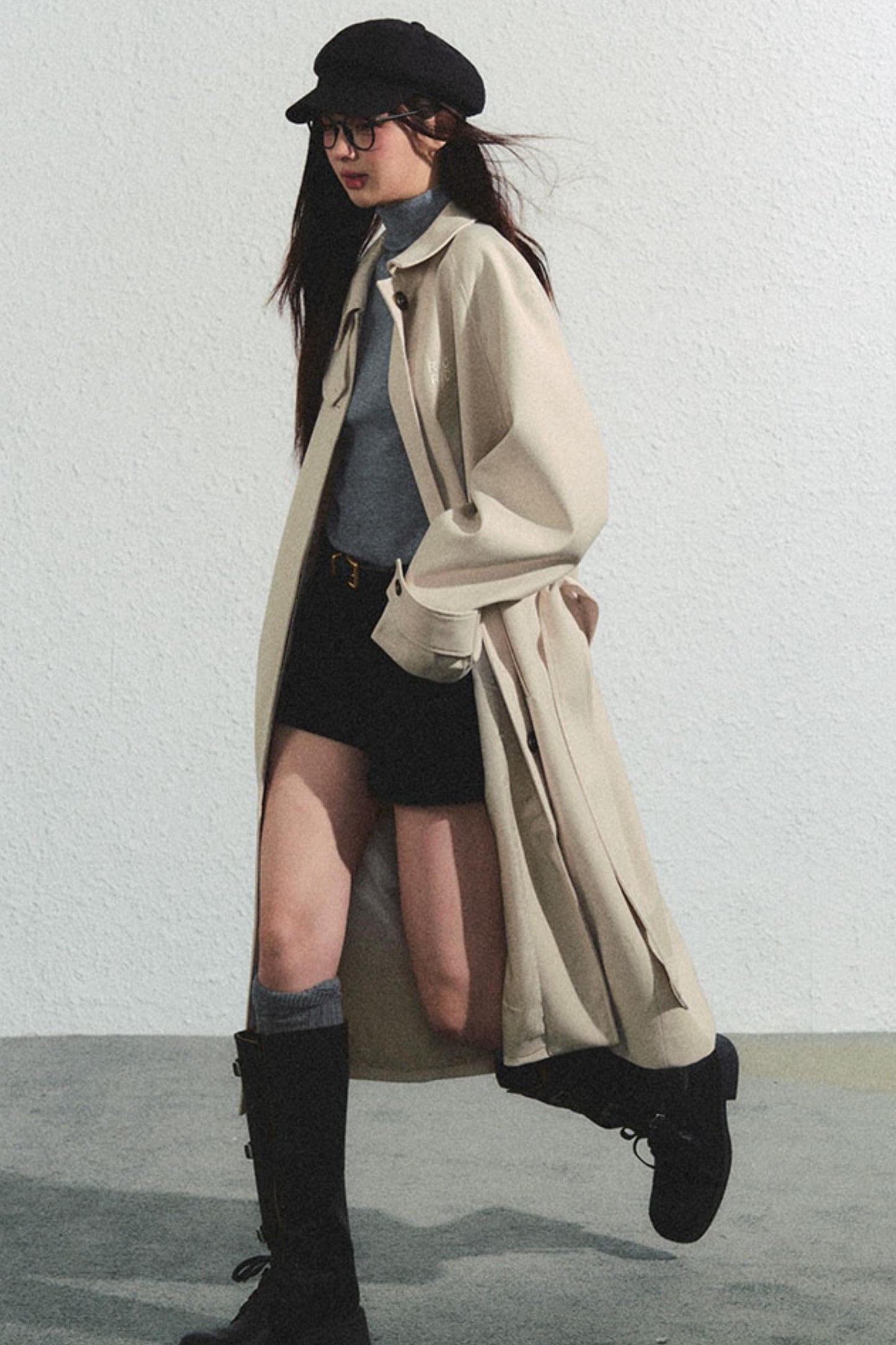 Chic Solid Color Trench Coat