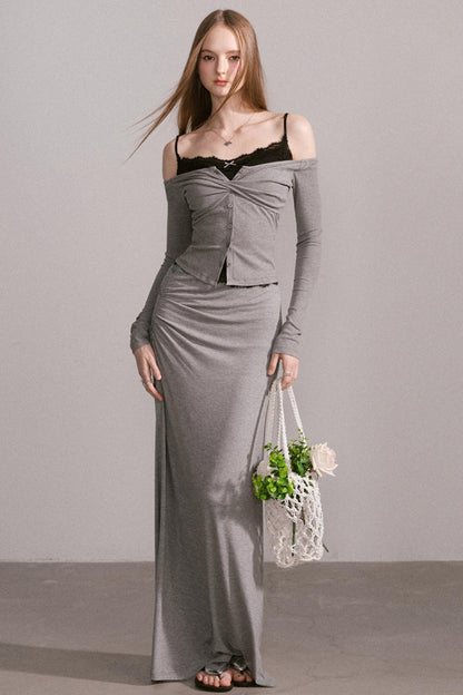 Luxury Grey Lace Top