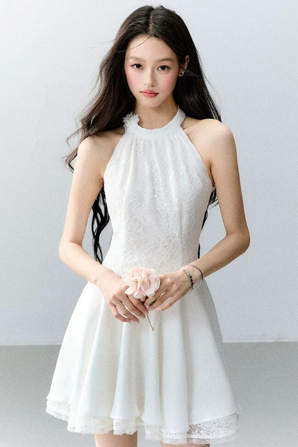 Lace Sequin Floral Dress