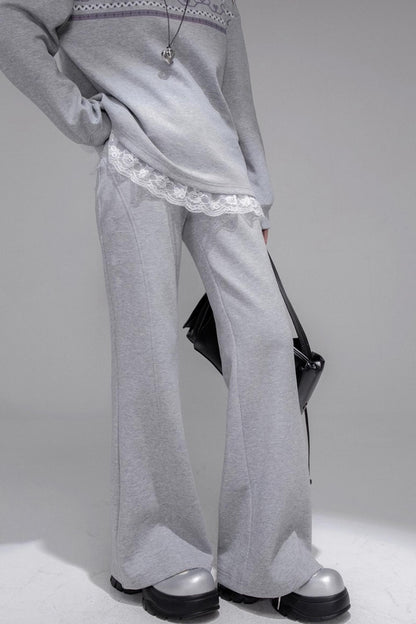 Fair Isle Printed Sweatshirt With Pants Set