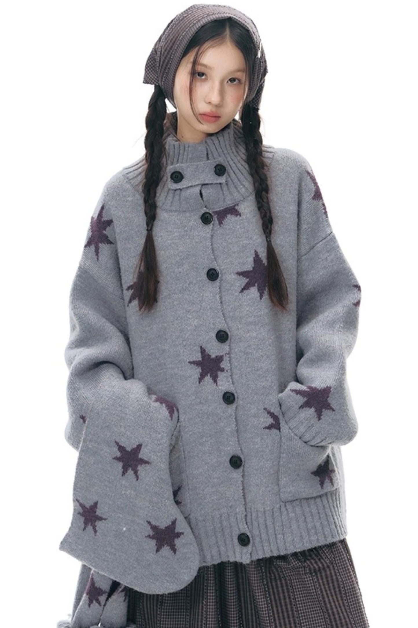 Reversible Star Cardigan Sweater Jacket Set-Up