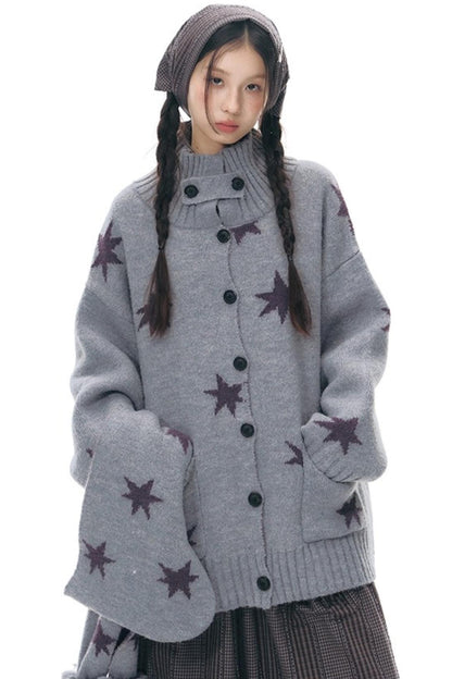 Reversible Star Cardigan Sweater Jacket Set-Up