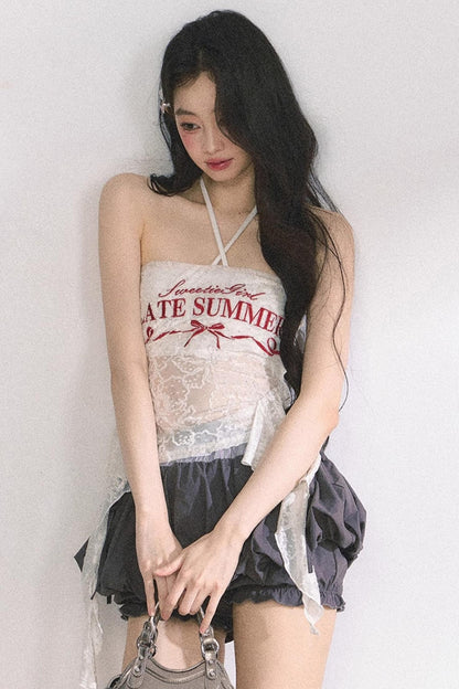 Chic One-Shoulder Lace Top