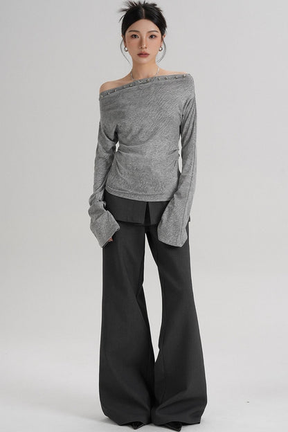 Niche Rivet Long-Sleeved T-Shirt