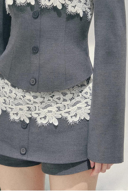 Eye-Catching Lace Spring Vest Set-Up