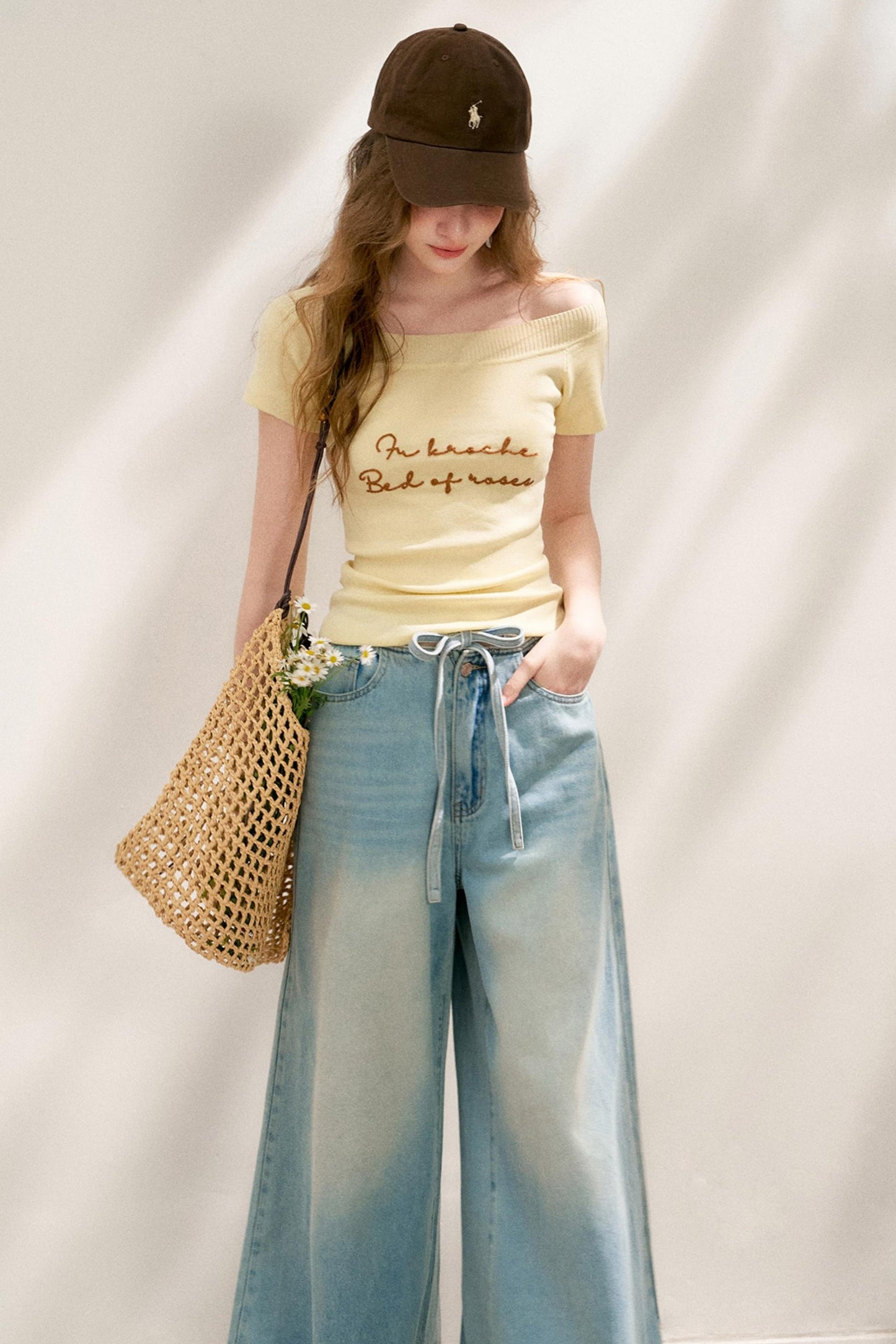 French Blue Wide-Leg Jeans