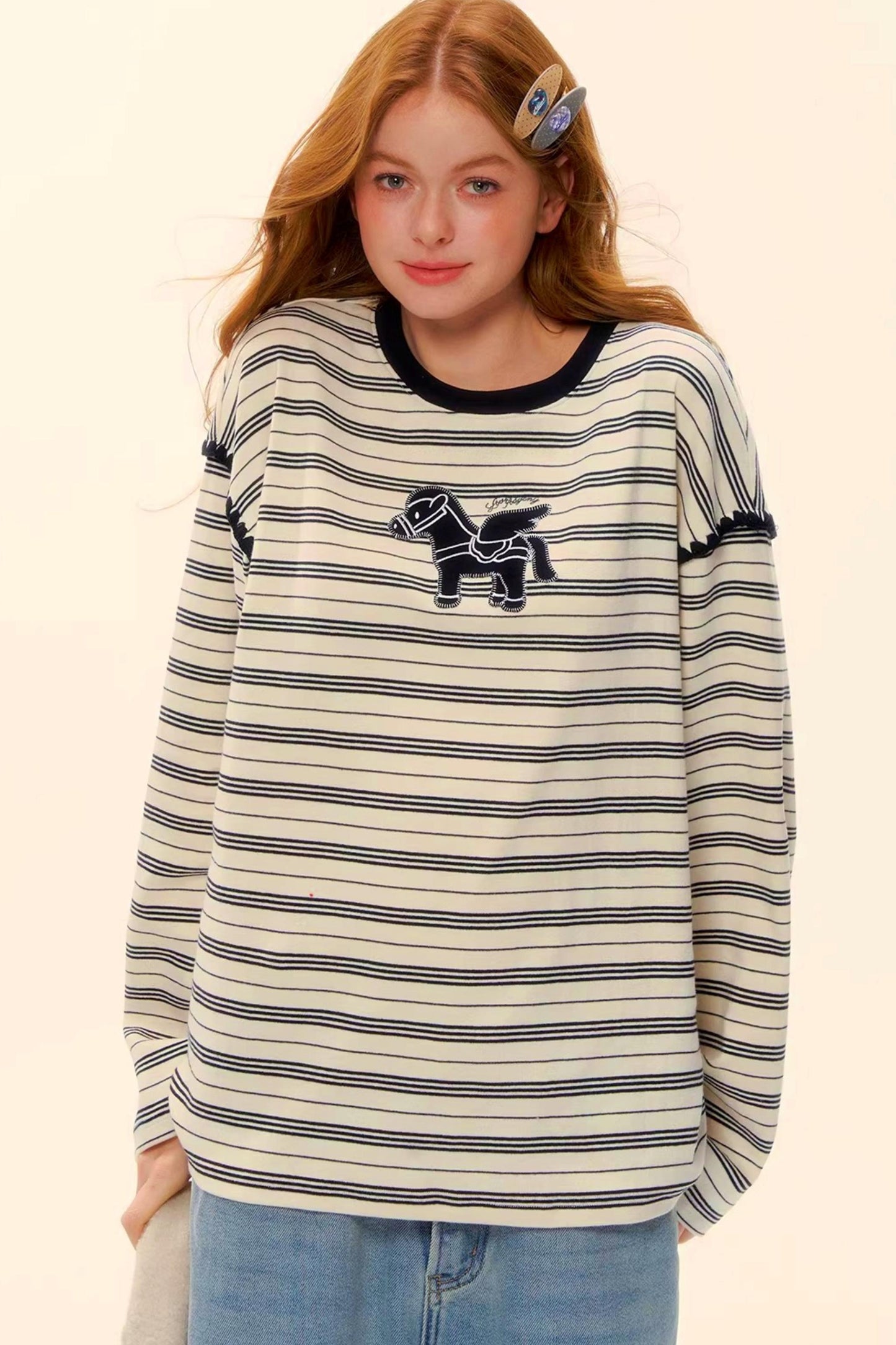 Striped Color-Block Pegasus Top