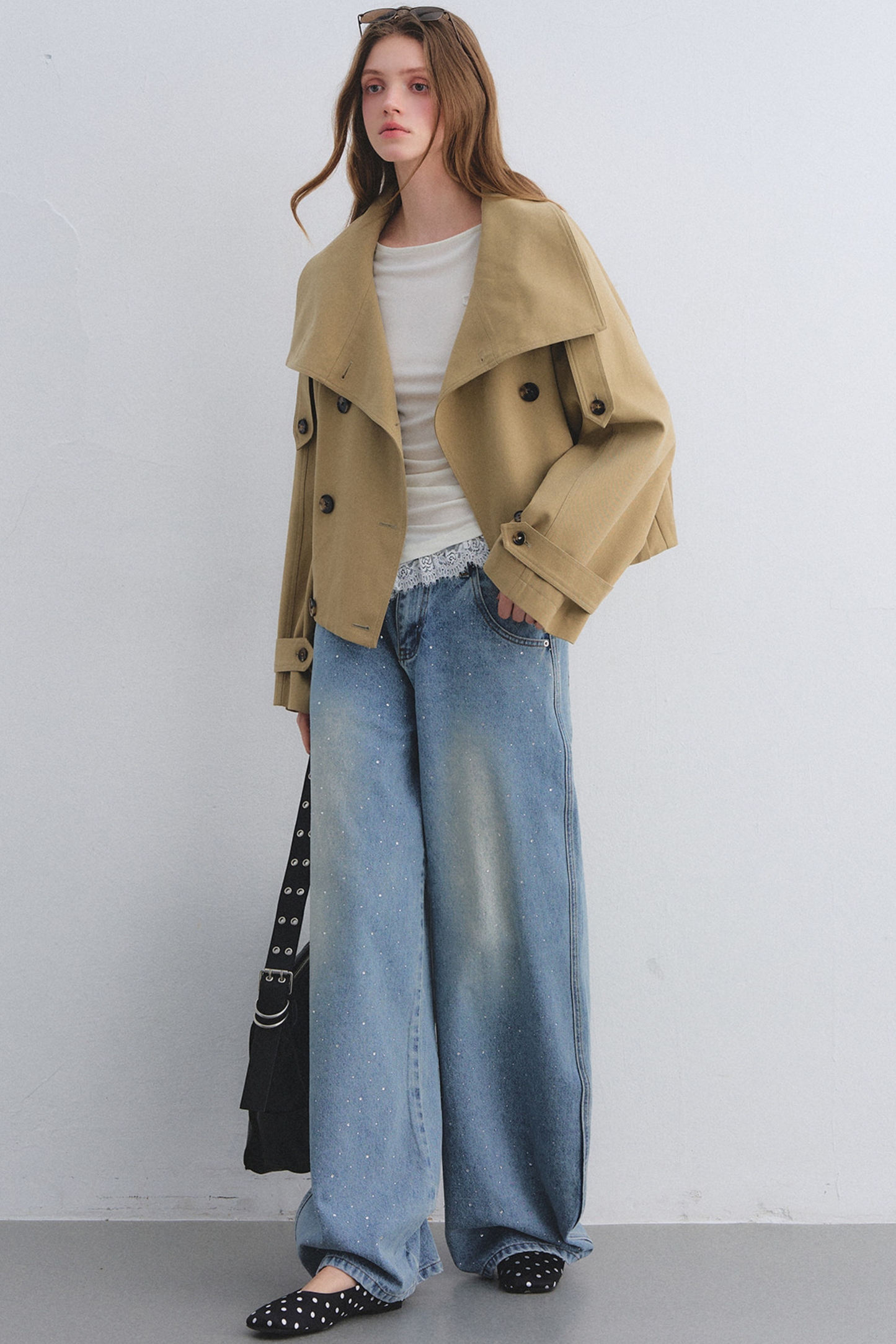 Flower Bud Cocoon Jacket Jeans Set-Up