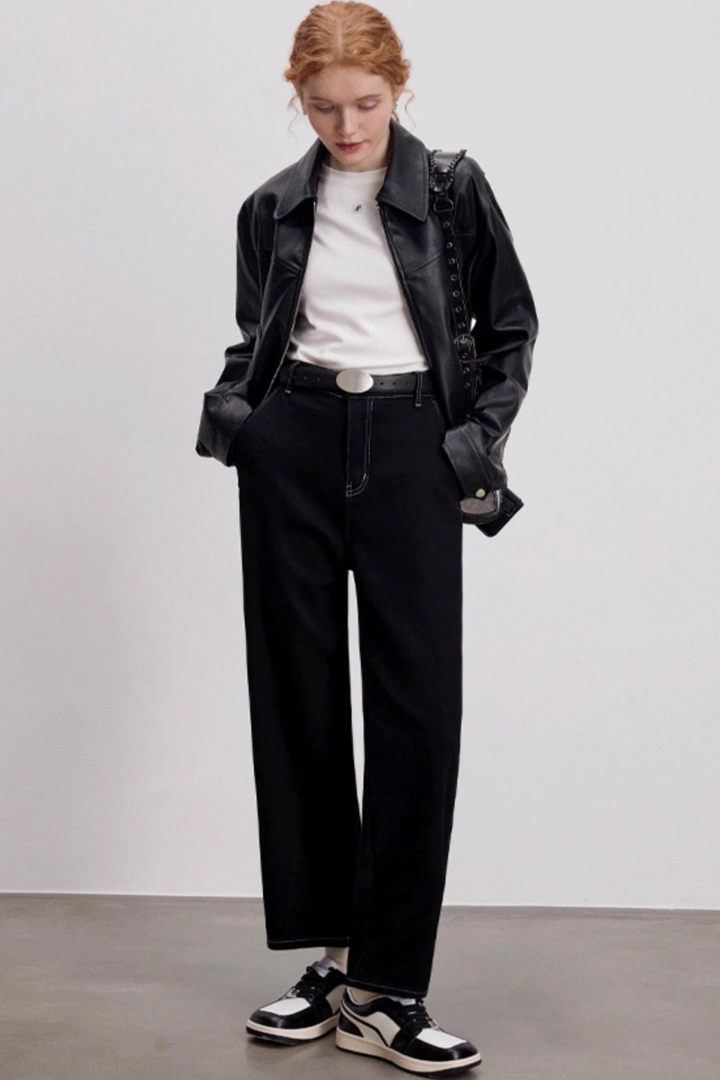 Lapel Leather Jacket