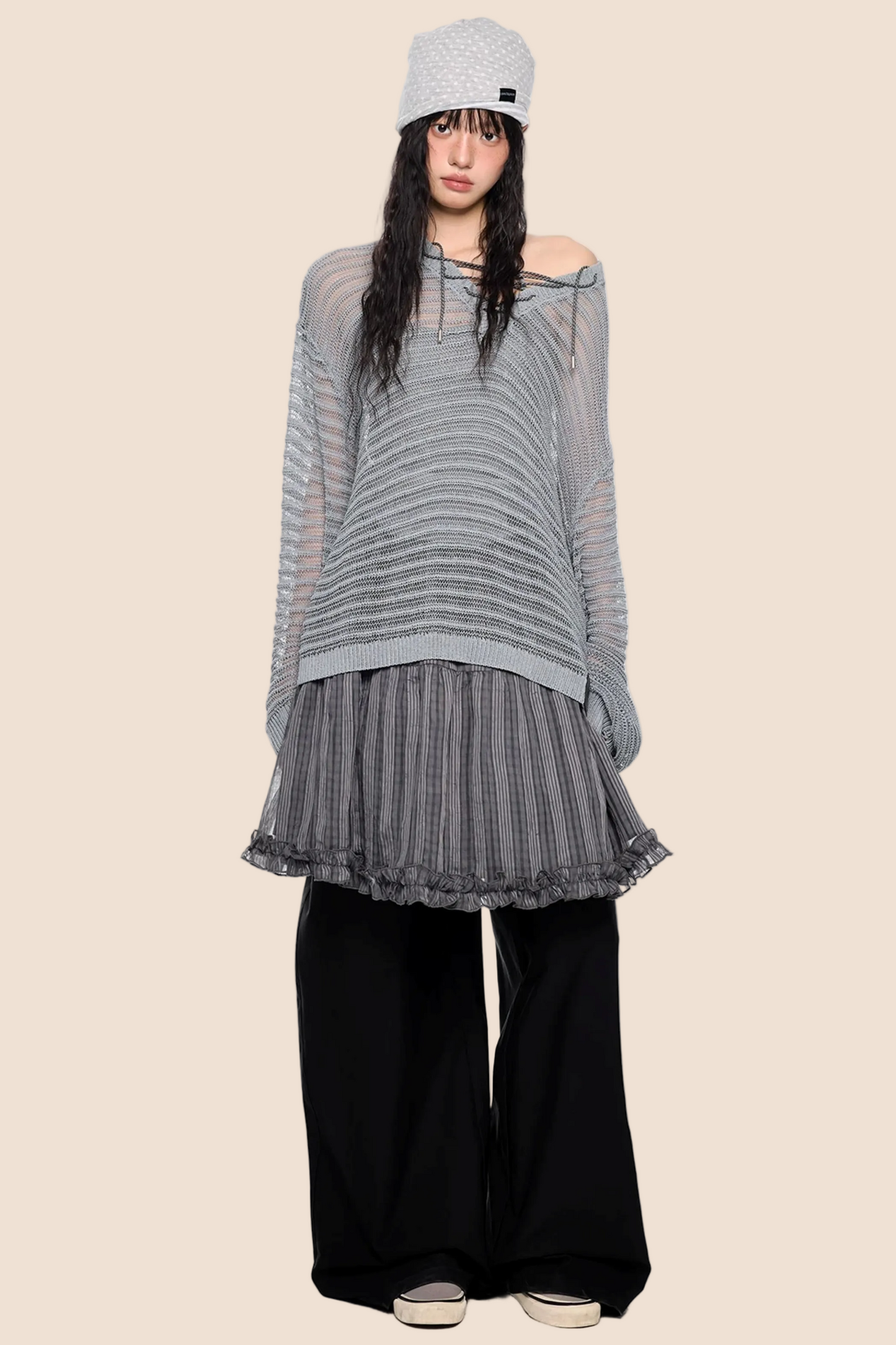 Blusa a righe con colletto e cut-out