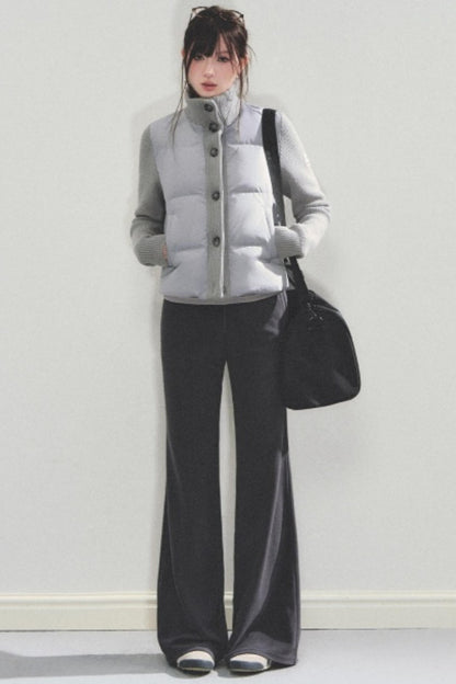 Knitted Patchwork Down Jacket