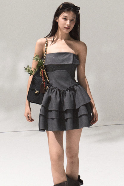 Girls Heart Wool Sequin A-Line Skirt Dress