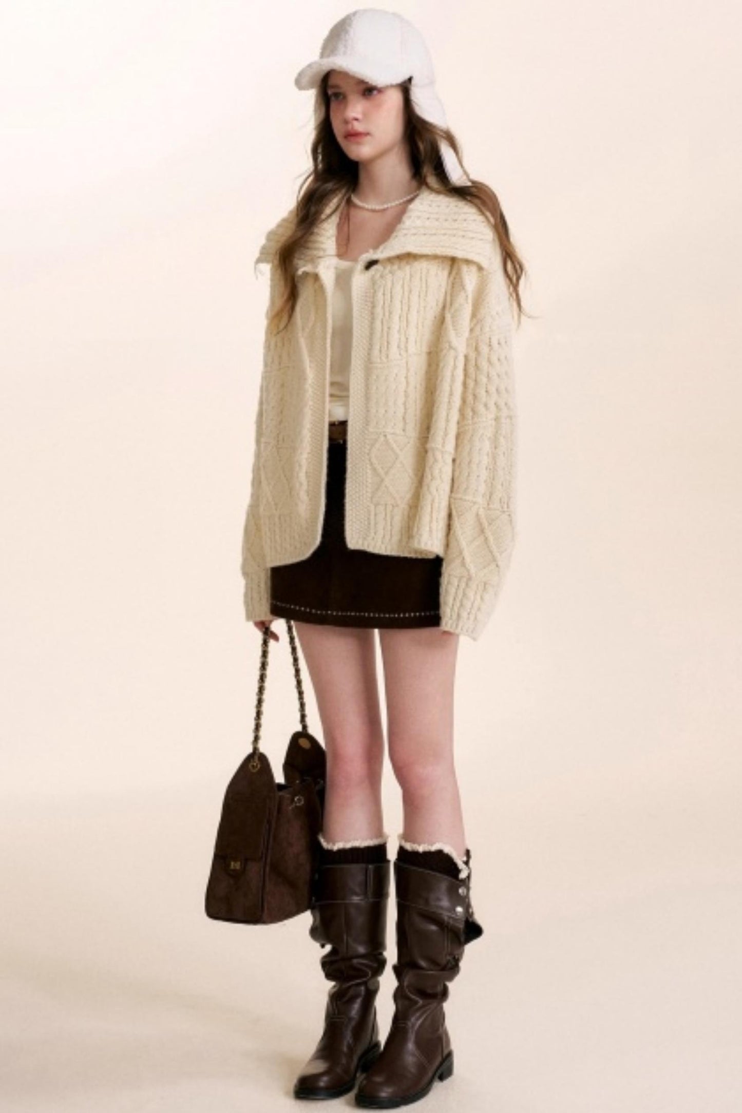 Safari Core Cable Knit Cardigan