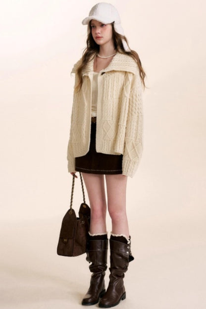 Safari Core Cable Knit Cardigan