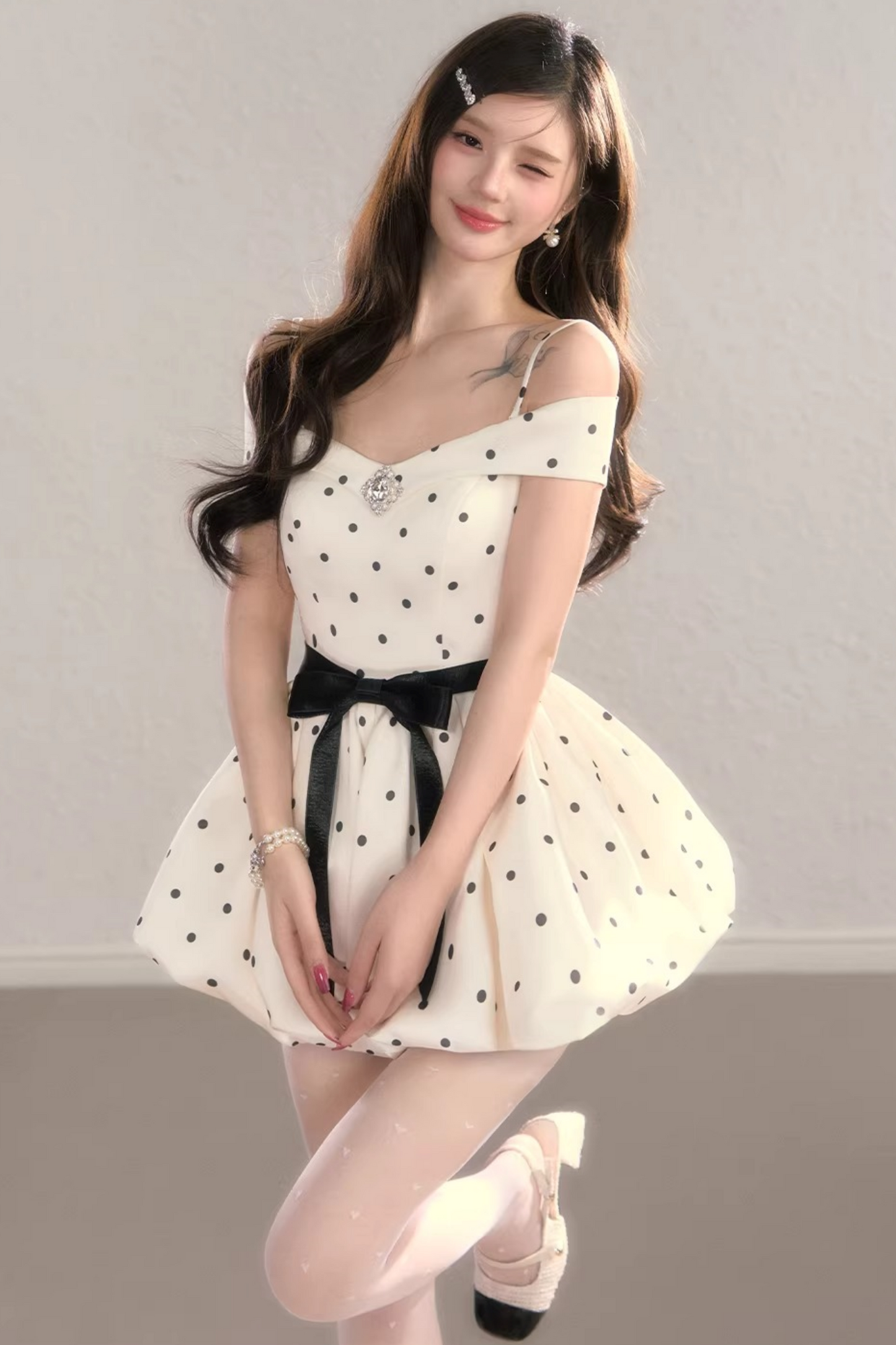 French Polka Dot Dress